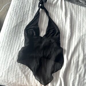 Black Loose Bohemian Halter top